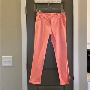 Bright coral capris